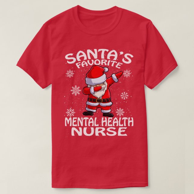 Camiseta Enfermeira de Saúde Mental favorita Natal (Frente do Design)