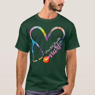 Camiseta Enfermeira de Saúde Mental Watercol Love Heart Ste