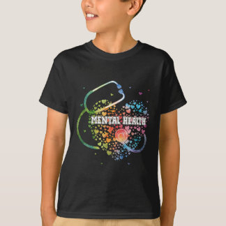 Camiseta Enfermeira de Saúde Watercol Adorava Estetoscópio