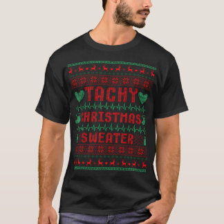 Camiseta Enfermeira de Taquicardia Feia Natal Cardíaco Médi