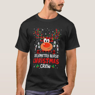 Camiseta Enfermeira de Telemetria Natal Equipe Rena Cute En