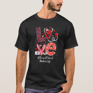 Camiseta Enfermeira de Trabalho Social Clínico Vida Amor Co