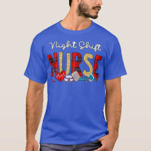 Camiseta Enfermeira de turno da noite Xadrez brilhando amor