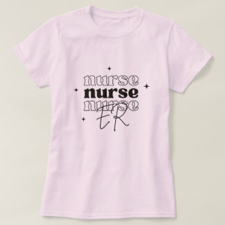 Camiseta Enfermeira de UR Típografia Ondulada e Rascunho na