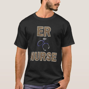 Camiseta Enfermeira de Urgência com Estetoscópio Azul e Imp