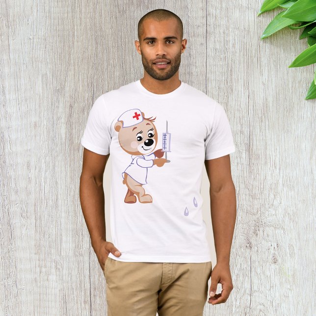 Camiseta Enfermeira de Urso de Teddy Mens T-Shirt (Criador carregado)