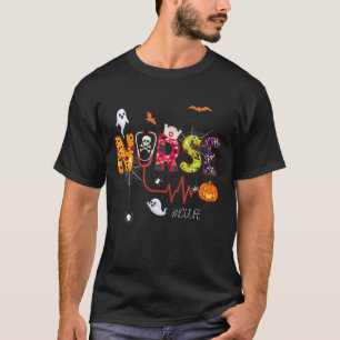 Camiseta Enfermeira de Uti Fantasma de Halloween Aranha Uni