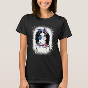 Camiseta Enfermeira de UTI totalmente americana com coque d