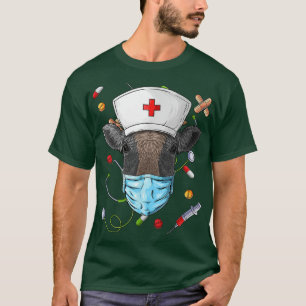 Camiseta Enfermeira de Vaca RN Engraçado ER Enfermagem Enfe