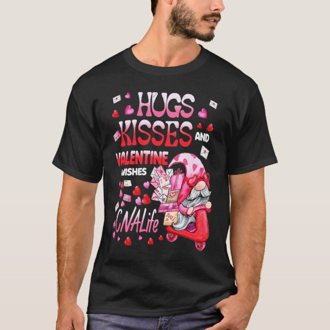 Camiseta Enfermeira de Vida Gnomo Bonito da CNA Abraços Dia (Frente)