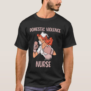 Camiseta Enfermeira de Violência Doméstica Boxando Luvas Co