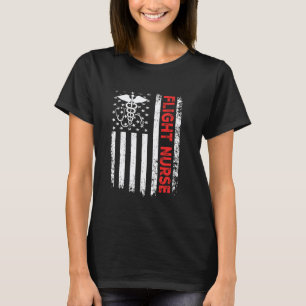 Camiseta Enfermeira de Voo Bandeira Americana Enfermeira de