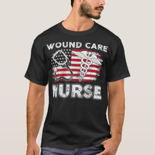 Camiseta Enfermeira de Wound RN Enfermando Bandeira America