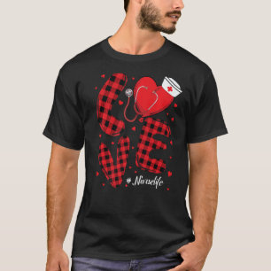 Camiseta Enfermeira de Xadrez Buffalo Ama Enfermeira Vida F