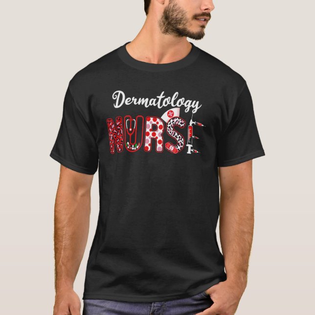 Camiseta Enfermeira Dermatológica Stethoscope Leopard Impri (Frente)