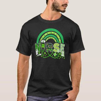 Camiseta Enfermeira Dia de São Patrício Enfermeira Sortuda