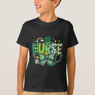 Camiseta Enfermeira dia de São Patrício estetoscópio fofo e