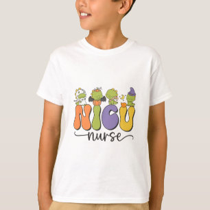Camiseta Enfermeira Dinossaur Halloween Pumpkin Neonatal Ic