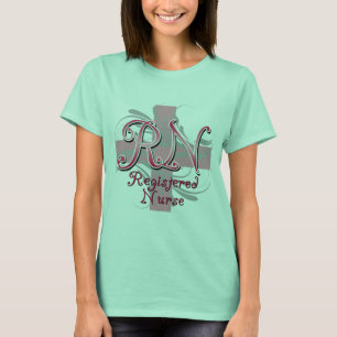 Camiseta Enfermeira diplomada, redemoinhos cor-de-rosa da