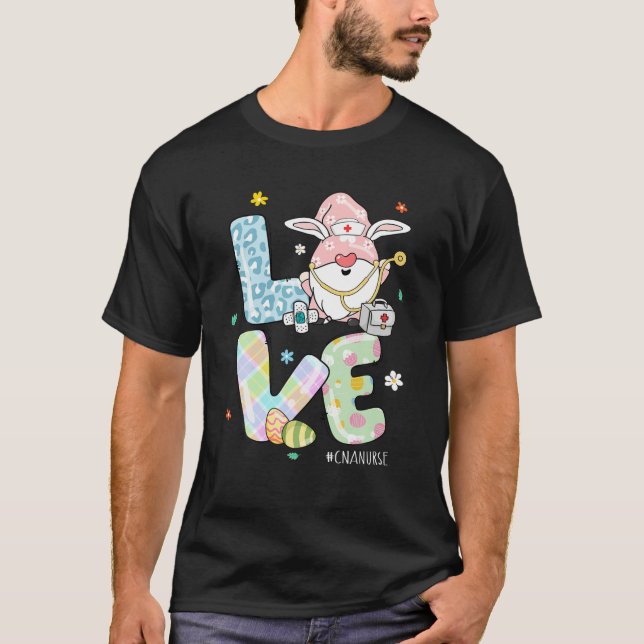 Camiseta Enfermeira do AMOR CNA Enfermeira Life Gnomo Steth (Frente)