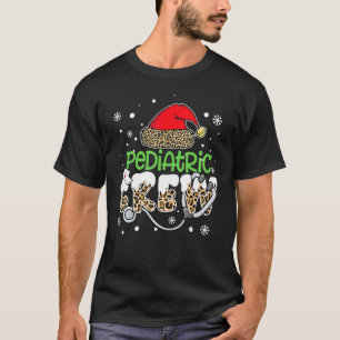 Camiseta Enfermeira do estetoscópio com leopardo Santa Hat