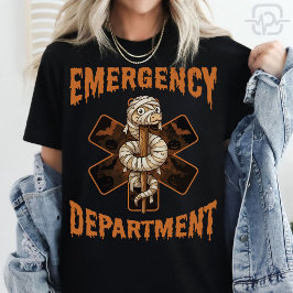 Camiseta Enfermeira do PS de Halloween Múmia Cobra Estrela