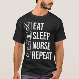 Camiseta Enfermeira do sono Repetir Enfermeiro Engraçado Pr