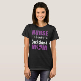 Camiseta Enfermeira e Dachshund Mãe