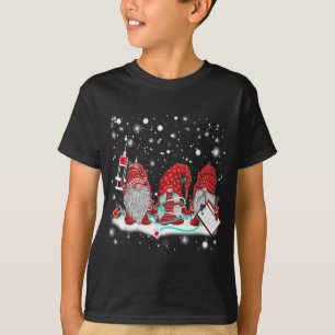 Camiseta Enfermeira Encantada Enfermeira Gnomos Papai noel