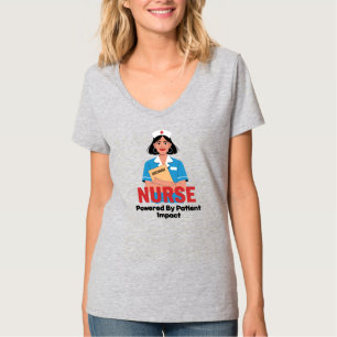 Camiseta Enfermeira Energizada pelo Impacto no Paciente