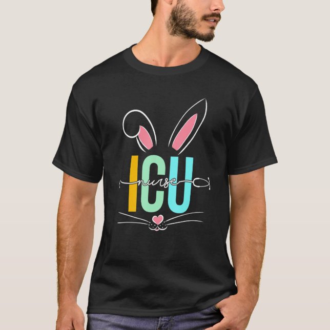 Camiseta Enfermeira Enfermeira Bunny Ears Estetoscópio Enfe (Frente)