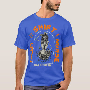 Camiseta Enfermeira Enfermeira de Turnos Noturnos Esqueleto