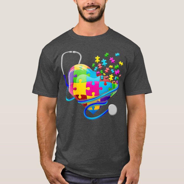 Camiseta Enfermeira Enfermeira Enfermeira Autismo Quebra-ca (Frente)