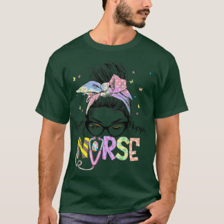 Camiseta Enfermeira Enfermeira Enfermeira Maluca Bun Feliz
