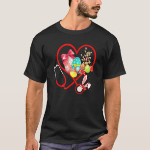 Camiseta Enfermeira Enfermeira Enfermeira Stetoschope Coelh