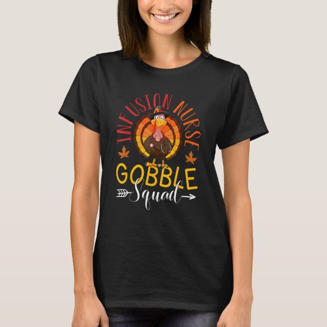 Camiseta Enfermeira Enfermeira Gobble Enfermeira de Ação de (Frente)