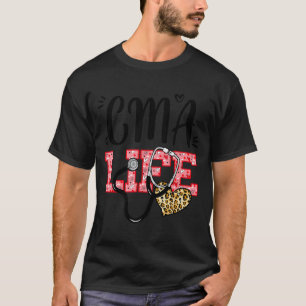 Camiseta Enfermeira Engraçada Cma Vida Leopard Estetoscópio