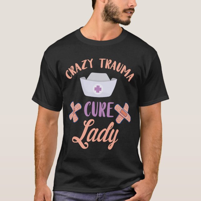 Camiseta Enfermeira ER Cure Lady Emergência Médica Enfermei (Frente)