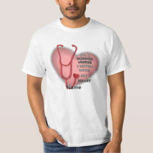 Camiseta Enfermeira Escola Coração Vermelho