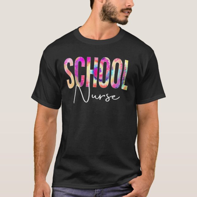 Camiseta Enfermeira Escola Tie Dye De Volta À Escola De Mul (Frente)