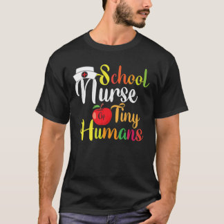 Camiseta Enfermeira Escolar De Humanos Pequenos De Volta À 
