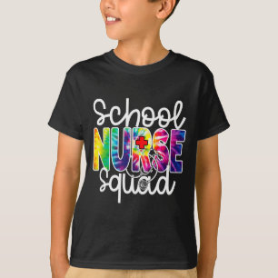Camiseta Enfermeira escolar esquadrão tie dye dia de apreci