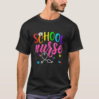 Camiseta Enfermeira Escolar Estetoscópio Volta às Aulas Mul