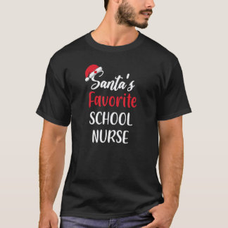 Camiseta Enfermeira Escolar Favorita do Papai Noel Natal