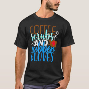 Camiseta Enfermeira Esfregaços De Café E Luvas De Borracha