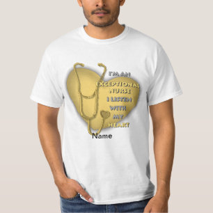Camiseta Enfermeira excepcional do coração amarelo