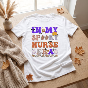 Camiseta Enfermeira Fantasma Assustadora Retro Halloween "N
