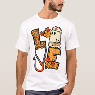 Camiseta Enfermeira-fantasma-do-leopardo-fantasma Halloween