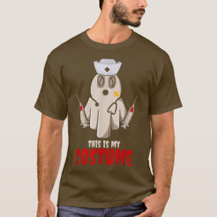 Camiseta Enfermeira Fantasma Seringa Sangrenta Figurino Fel