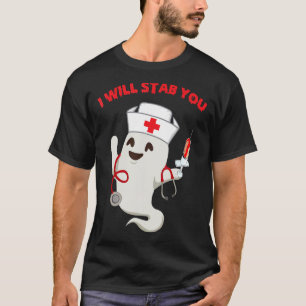 Camiseta Enfermeira fantasma, vou apunhalá-lo no Dia das Br